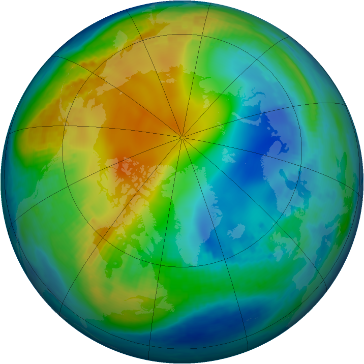 Arctic ozone map for 22 November 2000